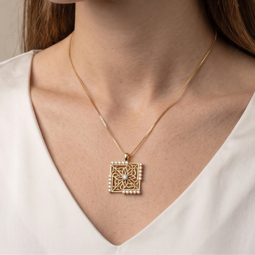 Jharokha Necklace with Chain
