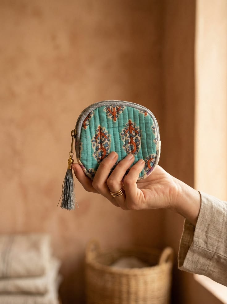 Handblock Jewelry Pouch